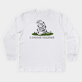 I Choose Violence Snake by Tobe Fonseca Kids Long Sleeve T-Shirt